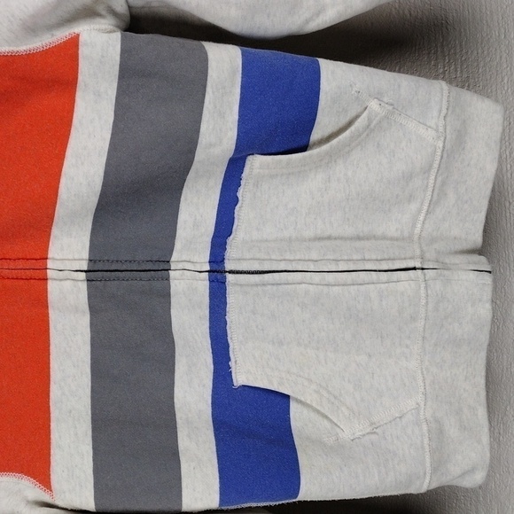 Children's Place Oatmeal Multicolored Striped Hooded Long Sleeve Zip Up Jacket - Picture 4 of 12
